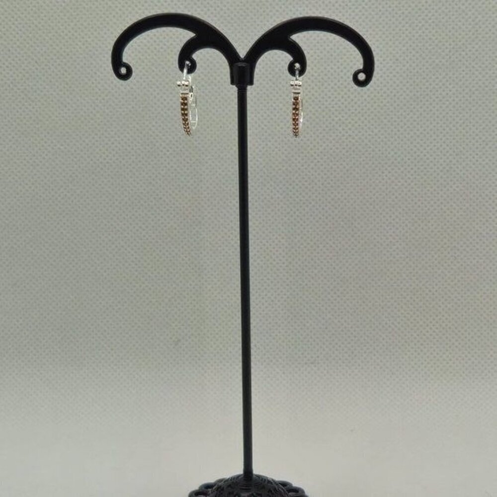 Red Garnet Hinged Hoop‎ Earrings NWOT
